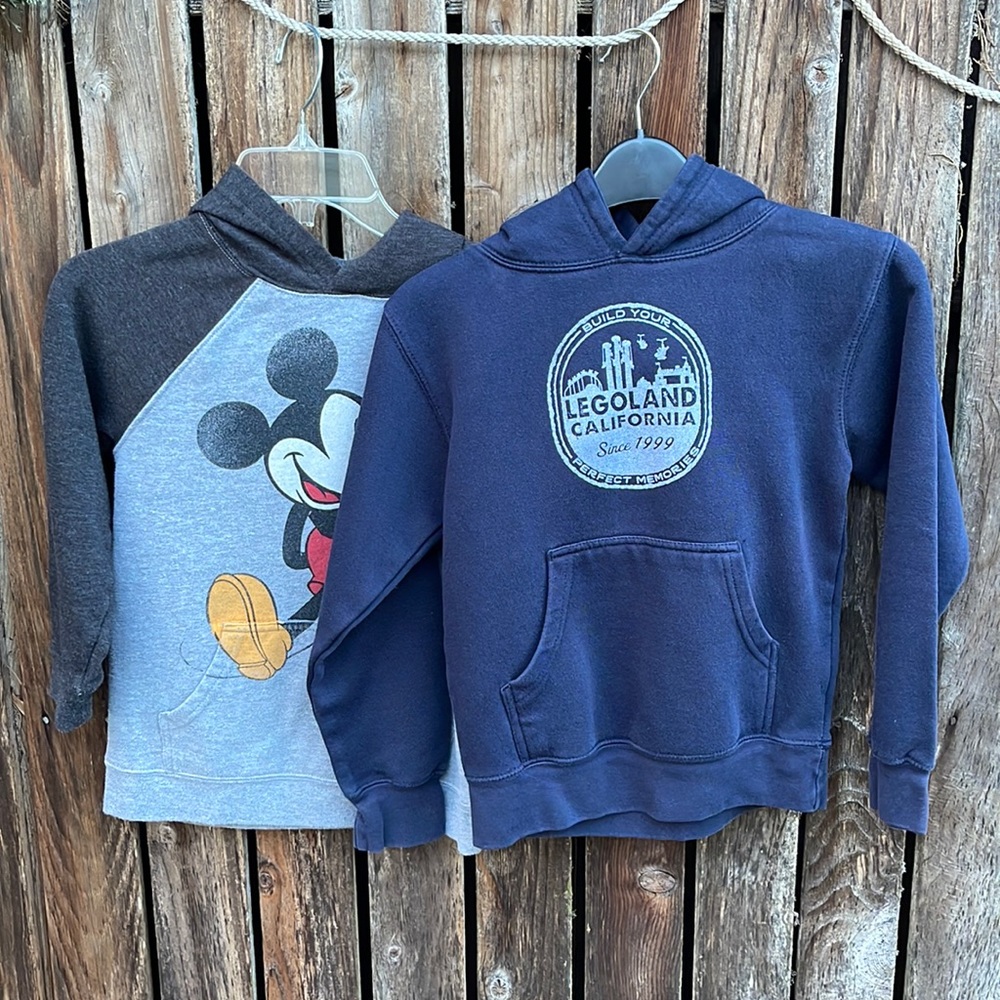 Youth Medium Sweatshirt Bundle Disneyland Legoland Mickey Mouse Hooded Pullover